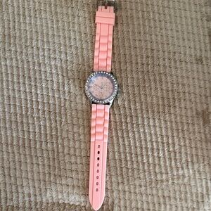 Pink Silicone Strap Watch